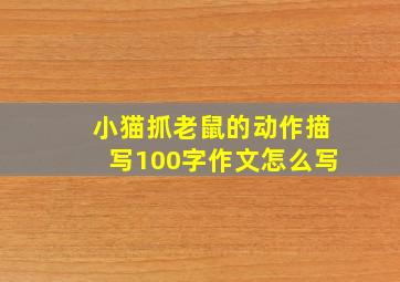 小猫抓老鼠的动作描写100字作文怎么写