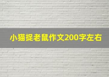 小猫捉老鼠作文200字左右