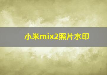 小米mix2照片水印