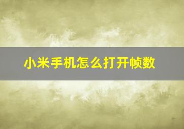 小米手机怎么打开帧数