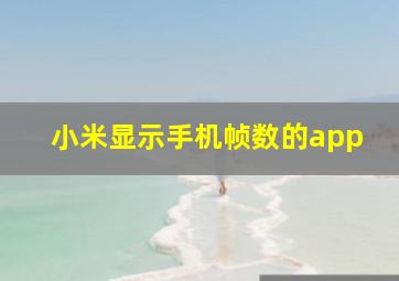 小米显示手机帧数的app