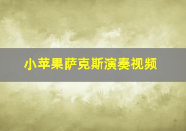 小苹果萨克斯演奏视频