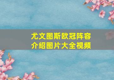 尤文图斯欧冠阵容介绍图片大全视频