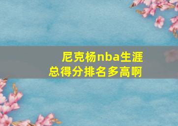 尼克杨nba生涯总得分排名多高啊