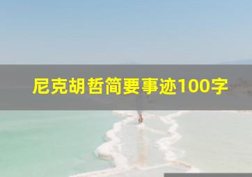 尼克胡哲简要事迹100字