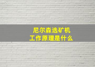 尼尔森选矿机工作原理是什么