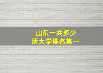 山东一共多少所大学排名第一