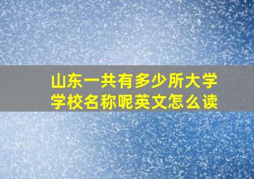 山东一共有多少所大学学校名称呢英文怎么读