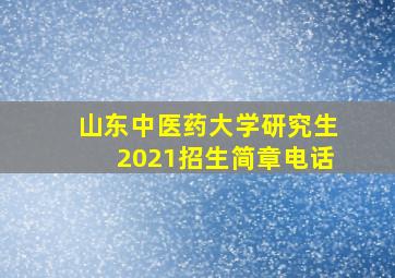 山东中医药大学研究生2021招生简章电话