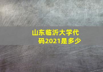 山东临沂大学代码2021是多少