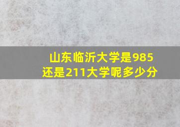 山东临沂大学是985还是211大学呢多少分