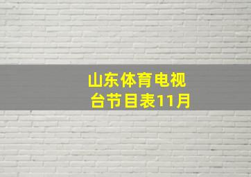 山东体育电视台节目表11月