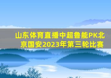 山东体育直播中超鲁能PK北京国安2023年第三轮比赛