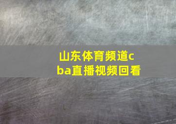 山东体育频道cba直播视频回看