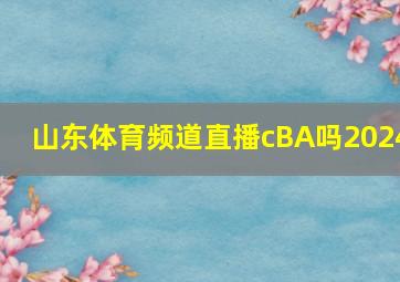 山东体育频道直播cBA吗2024