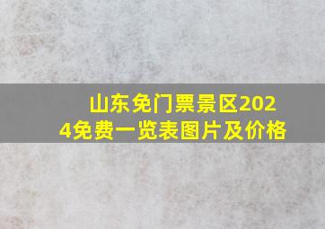 山东免门票景区2024免费一览表图片及价格