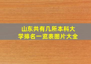 山东共有几所本科大学排名一览表图片大全