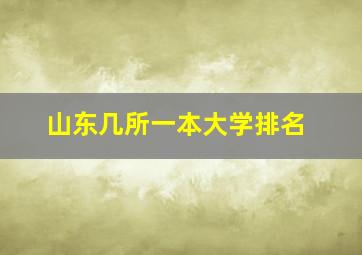 山东几所一本大学排名