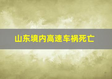 山东境内高速车祸死亡