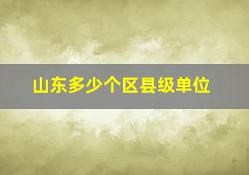 山东多少个区县级单位