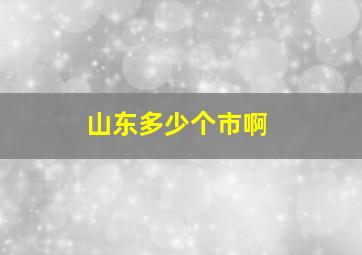 山东多少个市啊