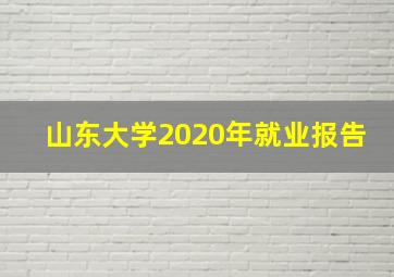 山东大学2020年就业报告