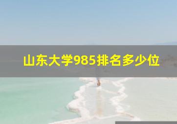 山东大学985排名多少位