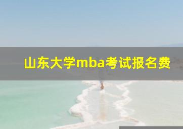 山东大学mba考试报名费