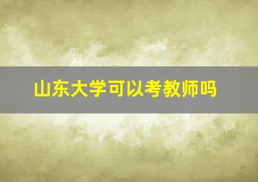 山东大学可以考教师吗