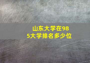 山东大学在985大学排名多少位