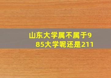 山东大学属不属于985大学呢还是211