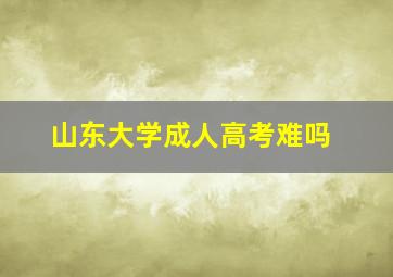 山东大学成人高考难吗