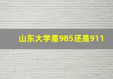 山东大学是985还是911