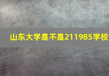 山东大学是不是211985学校