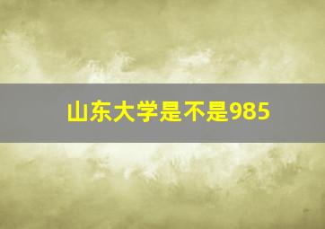 山东大学是不是985