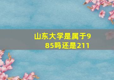 山东大学是属于985吗还是211