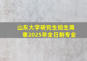 山东大学研究生招生简章2025非全日制专业