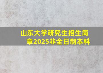 山东大学研究生招生简章2025非全日制本科