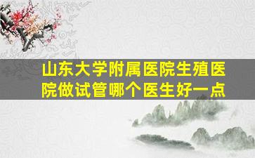 山东大学附属医院生殖医院做试管哪个医生好一点