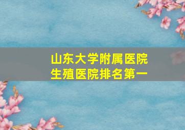 山东大学附属医院生殖医院排名第一