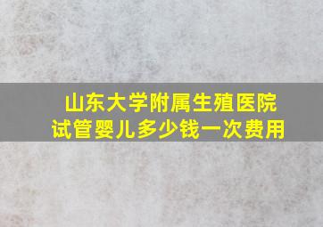 山东大学附属生殖医院试管婴儿多少钱一次费用