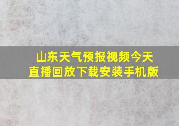 山东天气预报视频今天直播回放下载安装手机版