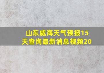 山东威海天气预报15天查询最新消息视频20