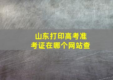 山东打印高考准考证在哪个网站查