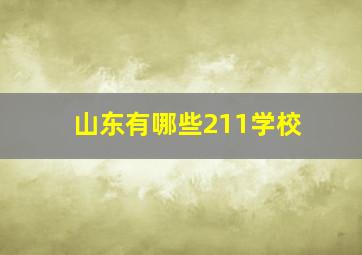 山东有哪些211学校