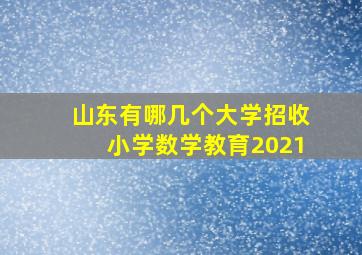 山东有哪几个大学招收小学数学教育2021