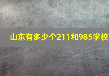 山东有多少个211和985学校