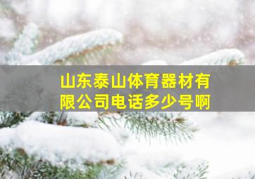 山东泰山体育器材有限公司电话多少号啊