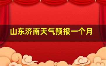 山东济南天气预报一个月