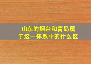 山东的烟台和青岛属于这一体系中的什么区